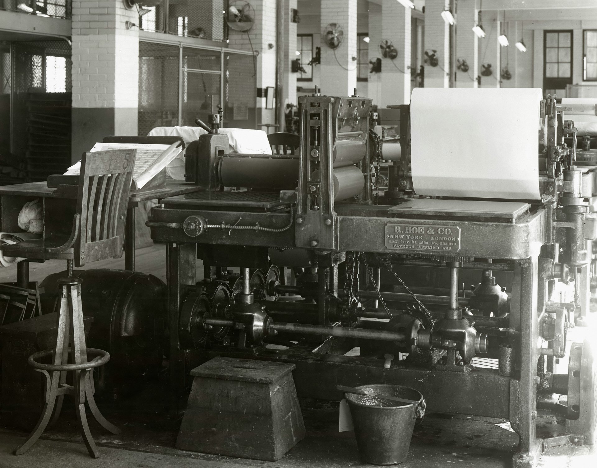 Modern book printing factory with offset press